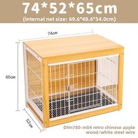 Nichoir pour chien robuste et extra large en bois, style vintage, avec cage pour animaux de compagnie, mobilier et plateau en plastique amovible