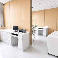 Meuble de cabinet dentaire, mobilier médical dentaire avec plan de travail en acrylique, évier, tiroirs de rangement, fabrication sur mesure OEM