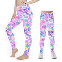 Vente d'usine Leggings licorne florale pour enfants Leggings imprimés Double face brossé beurre doux maman et moi leggings