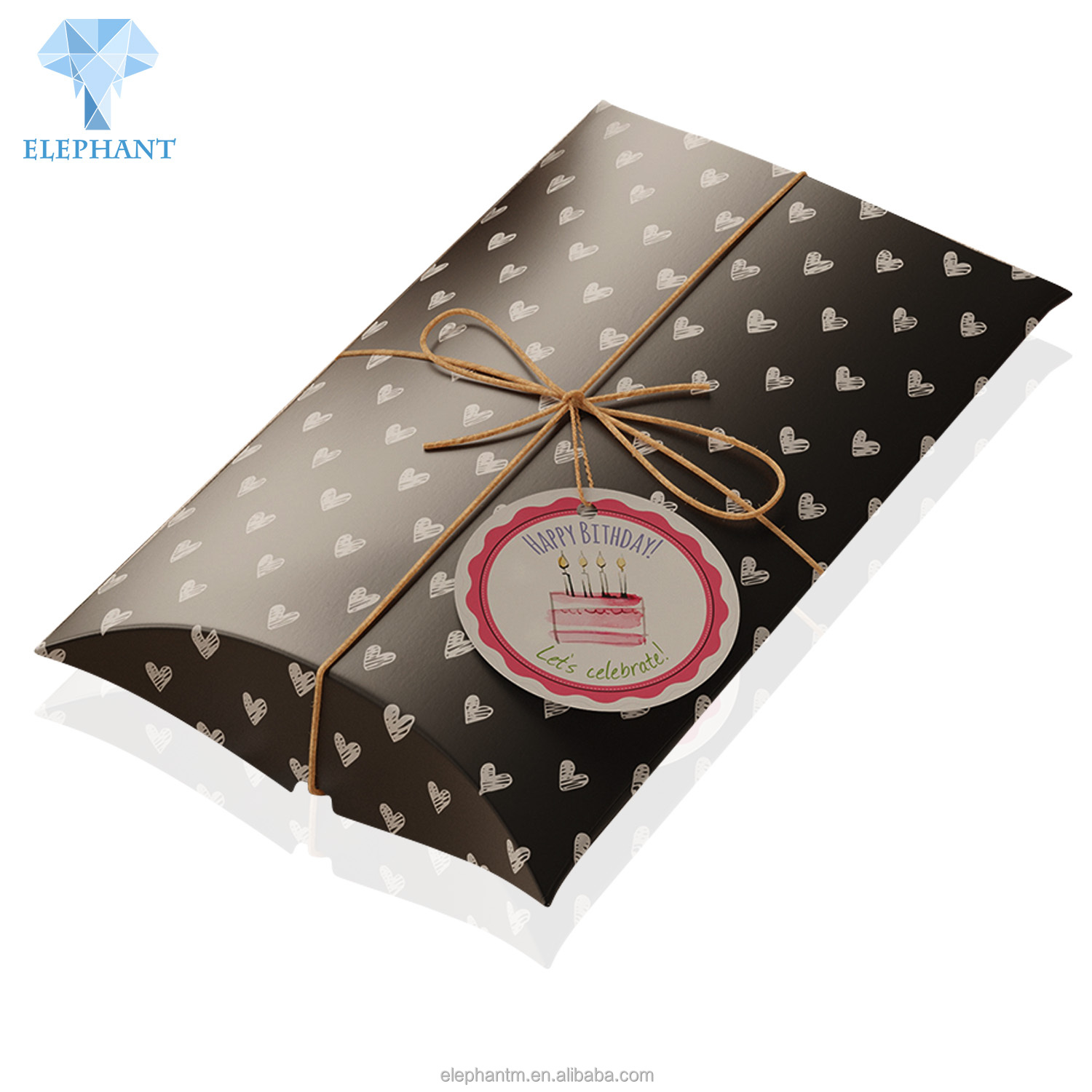 Small Paper Luxury Custom Pillow Box Packaging For Gift Biodegradable Pillow Box