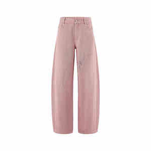 <span class=keywords><strong>Brand</strong></span> Clothing Supplier Custom ized Damen Jeans Mode Hochwertige Letter Hot Stamp <span class=keywords><strong>Pants</strong></span> rosa Loose Wide-Leg <span class=keywords><strong>Pants</strong></span> für Frauen - Product Image 4