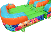 Château gonflable Tiki Slide de qualité commerciale, vérifié en usine, avec toboggan et zone de saut combinées