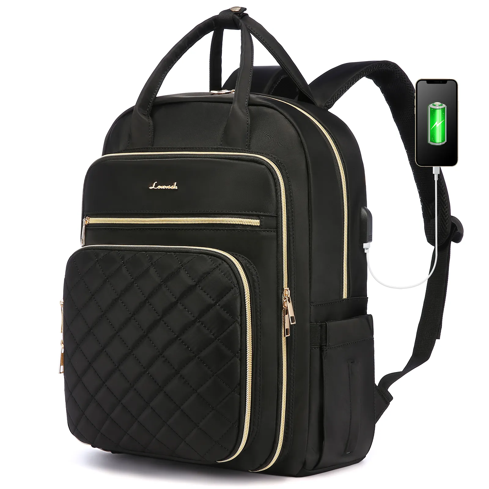 Lovevook mochila impermeável de oxford grande, bolsa feminina para viagem, escola, faculdade, usb, 2022, 17 polegadas, para laptop 15.6