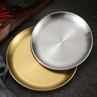 Plateau en métal en acier inoxydable Hot Pot Barbecue Food Fruit Multi-purpose Plate