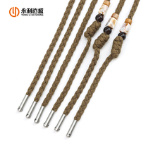Nouveau design cordon tressé de 8 mm avec embout personnalisé gravé, cordon pour sweat à capuche avec aglet métallique et perles décoratives