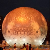 Modèle de lune gonflable géant pour la décoration publicitaire, grand ballon de lune gonflable avec lumière LED