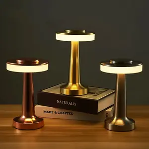Retro Led Desktop Usb Rechargeable Cordless Touch Bar Table Lamp For Coffee Restaurants Bedside Hotel Lighting