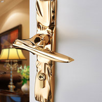 Tout cuivre silencieux Villa chambre à coucher serrure de porte intérieure universelle créative irrégulière luxe or français poignée de porte serrure