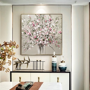 <span class=keywords><strong>Peinture</strong></span> <span class=keywords><strong>à</strong></span> <span class=keywords><strong>l</strong></span>'<span class=keywords><strong>huile</strong></span> florale décorative murale pour couloir américain, peinte <span class=keywords><strong>à</strong></span> la main, art mural, bouquets <span class=keywords><strong>de</strong></span> <span class=keywords><strong>fleurs</strong></span> blanches et rouges en <span class=keywords><strong>fleurs</strong></span> dans un <span class=keywords><strong>vase</strong></span> - Product Image 4