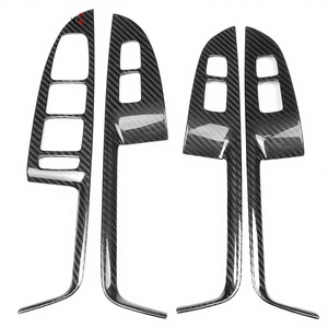 제네시스 G70 IK 2017-2025용 조곤 럭셔리 카본 파이버 도어 윈도우 스위치 패널 커버 리프트 버튼 트림 인테리어 키트 4개 - Product Image 4