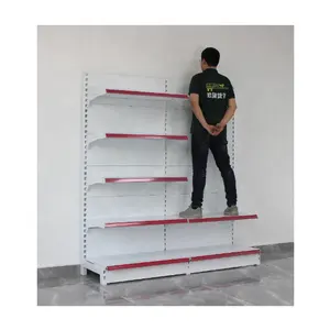 Low MOQ Custom Heavy Duty Iron Metal Retail Shelf Display Supermarket Gondola Shelving Rack Shelves For Retail Store Price