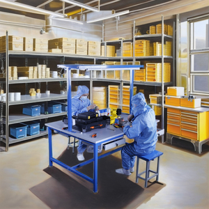 Banc de travail multifonctionnel simple double face avec deux tiroirs, structure en acier robuste, capacité de charge de 300 kg, taille personnalisable, état neuf - Product Image 2