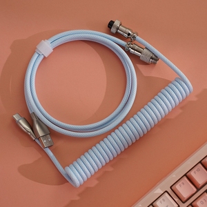 Cable USB Tipo C Enrollable para Teclado Mecánico de Escritorio para Juegos, con Diseño de Resorte Resistente para Transferencia de Datos y Energía - Product Image 6