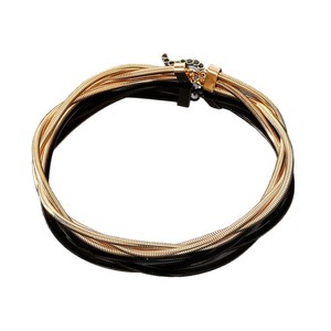 Collier ras du cou tressé à trois brins en métal, couleur or et argent, pour usage quotidien, unisexe, style européen et américain - Product Image 5