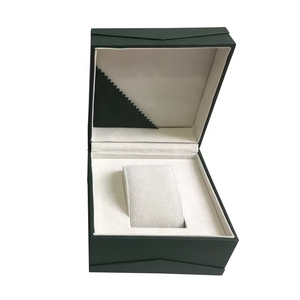 Factory Wholesale Custom Logo Green <b>Watch</b> Boxes & <b>Cases</b> with Leather Surface & Inner Lining Velvet for <b>Watch</b> Gift Packaging - Product Image 5