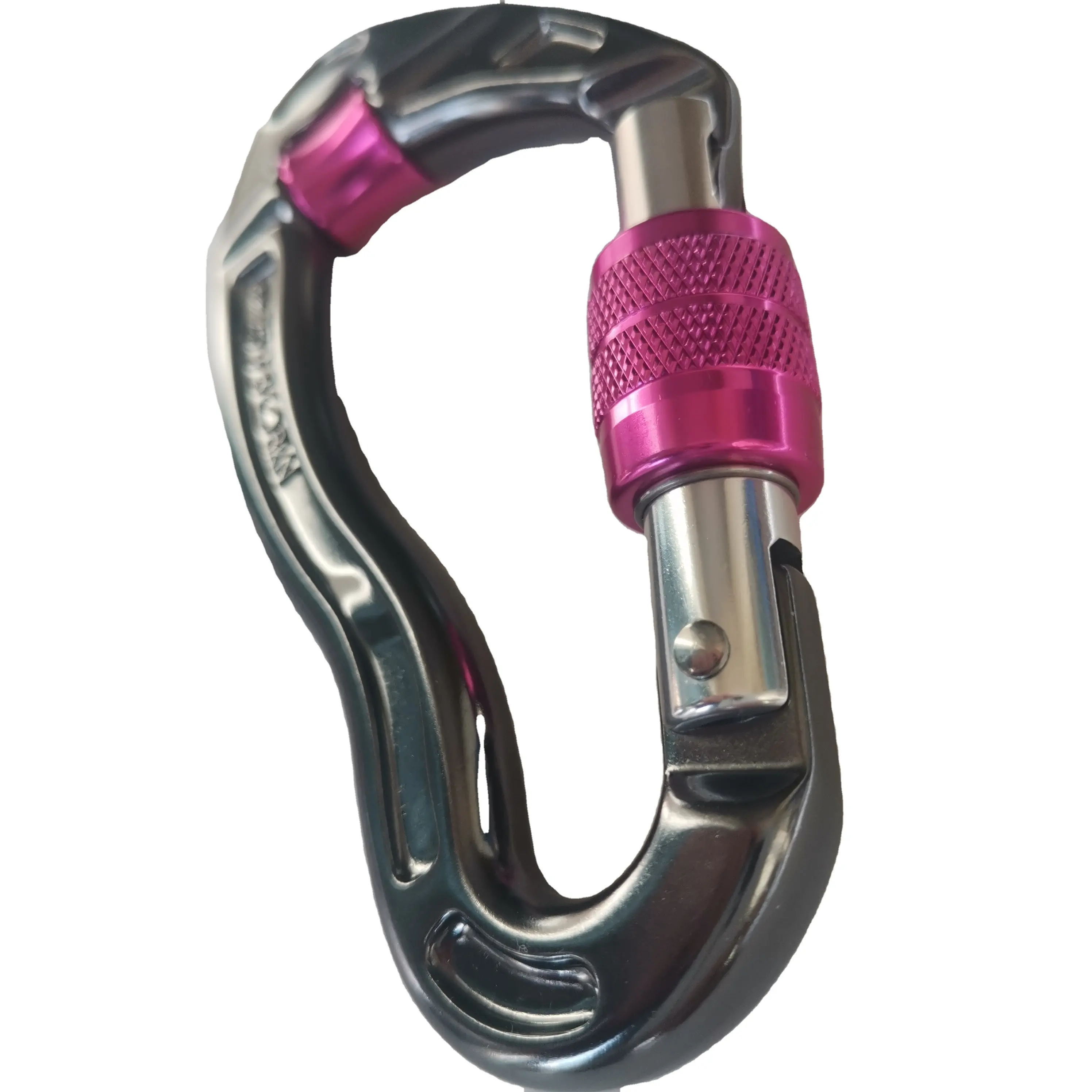 High quality 25KN self-locking hook carabiner outdoor Climbing Aluminum carabiner