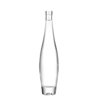 Bouteilles en verre élégantes à col long de 500 ml, personnalisées et luxueuses, pour spiritueux, bouteille unique en forme de larme pour whisky, vodka, avec bouchon