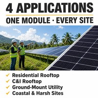 Panneau solaire bifacial TOPCon de type N 650W 1500VDC 132 cellules pour l'installation de projets de centrales électriques au sol à grande échelle