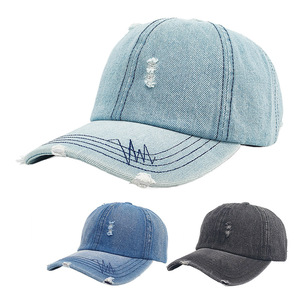 Cappellini da Baseball in Denim Effetto Vissuto - Cappelli Vintage Coordinati per Coppie, Stile Retrò e Protezione Solare - Product Image 1