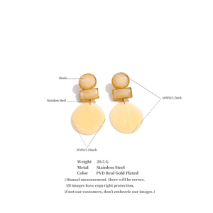 JINYOU 2372 Pendientes de Diseño Moderno Hipoalergénicos de Resina con Forma Geométrica para Mujer - Product Image 6