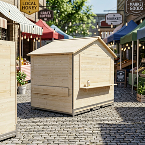 Popolare chiosco pieghevole prefabbricato in <span class=keywords><strong>legno</strong></span> per alimenti natalizi, adatto al mercato europeo - Product Image 6