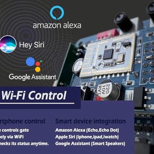 Sihao 1400lb Kits de télécommande de moteur de porte coulissante automatique Contrôle WiFi Batterie de secours intégrée 20W Supports de panneaux solaires Équipement de service - Product Image 4