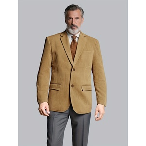 New Fashion Brown Corduroy <b>Jacket</b> for <b>Men</b> Casual Regular Fit Button Front <b>Long</b> Sleeve Blazer Coat - Product Image 1
