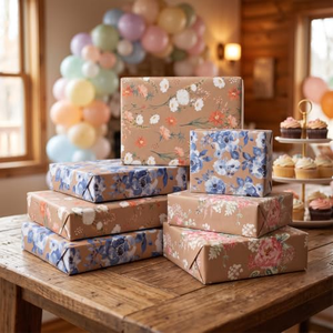 Papier cadeau kraft de haute qualité pour anniversaire, fleurs, emballage de luxe personnalisé pour les fêtes, rouleau de papier d'emballage - Product Image 5