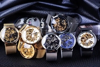 Forsining Montre de luxe étanche à cadran fin et petit design unisexe pour homme, nouvelle montre squelette de luxe, cadeau pour homme