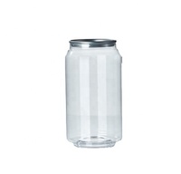 Boîtes à Boissons de 330 ml en Plastique PET Transparent avec Couvercles en Aluminium à Ouverture Facile