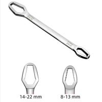Clé à molette auto-ajustable à double extrémité 8-22 mm, clé à poignée universelle 45 # Ensemble d'outils de réparation automobile auto-bloquants en acier pour la maison