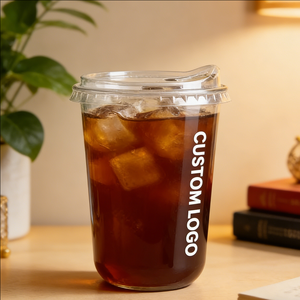 Vasos de Plástico Desechables de Pared Simple de 90 mm y 200 ml con Tapas y Pajitas para Eventos, Opciones de Impresión UV Personalizada y Logotipo - Product Image 1