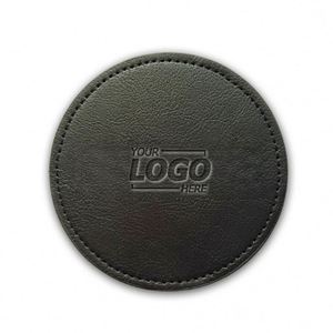 Custom Durable PU Leather Coasters-Modern Silk Screen Printed Drink Coasters for Coffee Tea & Corporate Promotional <b>Gifts</b> - Product Image 1