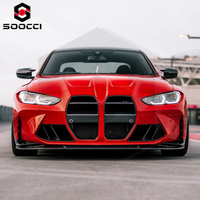 Conduits d'air double ailette en fibre de carbone sèche style R44 pour BMW G80 M3 G8X G82 G83 M4 Competition, garniture de couvercle d'aération de pare-chocs avant, prise d'air