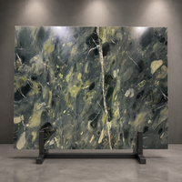Dalle de marbre vert paon de Chine - Marbre naturel vert foncé avec des veines blanches pour comptoir, mur et sol, poli
