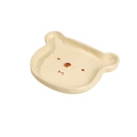 Bol, assiette et tasse en céramique style américain, motif ours en peluche vintage fait main, couleur sous-glaçure, mignons et créatifs, vaisselle personnalisable pour le petit-déjeuner