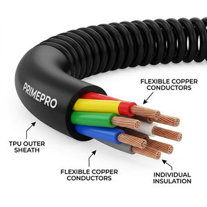 Cable Espiral de Alta Resistencia PrimePro, 7C 12C TPU PUR, Cable Retráctil <span class=keywords><strong>para</strong></span> Remolques y Control de Movimiento, Industrial de Alta Resistencia - Product Image 1
