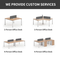 Postes de travail modernes de luxe pour personnel, table modulaire pour espace ouvert, bureau en mélamine, ensemble de bureaux et chaises pour 4 personnes