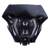 Aksesoris Enduro Supermoto Lampu Depan Motor Trail Hi/Lo Beam dengan Halo Putih Bersertifikasi E-Mark Lampu Motor Off-Road