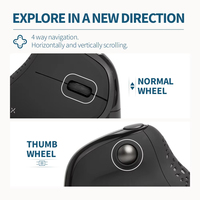 Delux M618XSD Seeker Mouse Vertikal Ergonomis dengan Layar OLED 4000DPI Mouse Ergonomis Nirkabel 1000mA yang Dapat Diisi Ulang