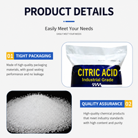 Acide Citrique en Poudre HBHJ Monohydraté Anhydre 99% Produit Chimique Industriel pour le Traitement et le Nettoyage de l'Eau des Chaudières Emballage 25kg