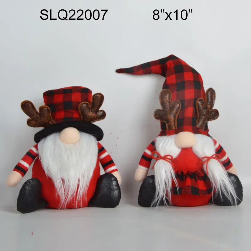2023 Natal Elf Kurcaci Manusia Salju Buatan Tangan Mewah Hadiah Liburan Gnome Dekorasi Natal dengan Tanduk Rusa