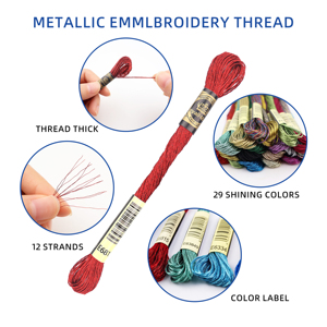 8M Kim Loại Thêu Floss Tất Cả Các Mục Đích 29-Màu Chủ Đề Cho Cross Stitch May Tay May Tay Đan - Product Image 5