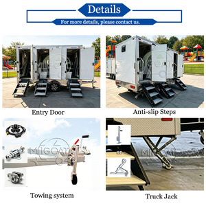 High Quality Waterproof Single <strong>Axle</strong> 3 Stall Portable Restroom Trailer Outdoor Washroom for Glamping Wedding Outdoor Festival - Product Image 4