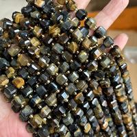 Tourmaline naturelle facettes 8mm Cube dés perles carrées Micro Laser diamant coupe pierres précieuses semi-finies perles en vrac
