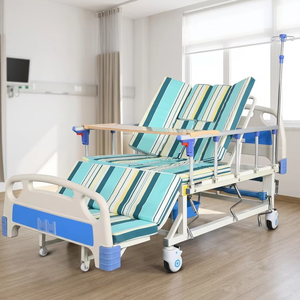 Letto Ospedaliero SH02 con Struttura in Acciaio, Regolabile Manualmente, per Assistenza Domiciliare, con Sponde di Protezione e Asta <span class=keywords><strong>Portaflebo</strong></span> - Product Image 4