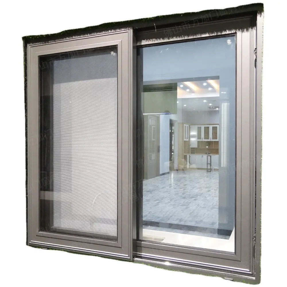 Tùy chỉnh thực hiện nhôm trượt flyscreen Windows Windproof chống trộm khối cao su an toàn nội thất cửa sổ