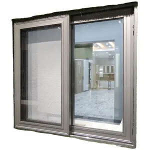 Custom Made Aluminum Sliding Flyscreen Windows Windproof Anti-theft Rubber Block Interior Safety Window