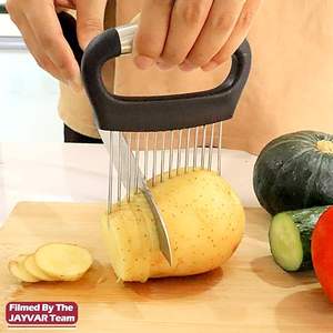 Cortador de Cebolla de Acero Inoxidable Mumulo, Picador de Vegetales para Rebanar y Almacenar Cebollas, Tomates, Huevos y Vegetales - Apto para Lavavajillas - Product Image 6