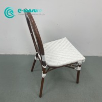 Usine directe chaise de rotin extérieur meubles cadre en aluminium de qualité avec finition en bois chaise de salle à manger chaise de bistro de jardin pour patio